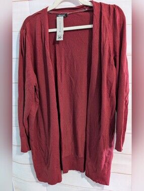 Nwt Reitmans Essentials Rust Red Women's Open-Front Cardigan Plus Size 2X